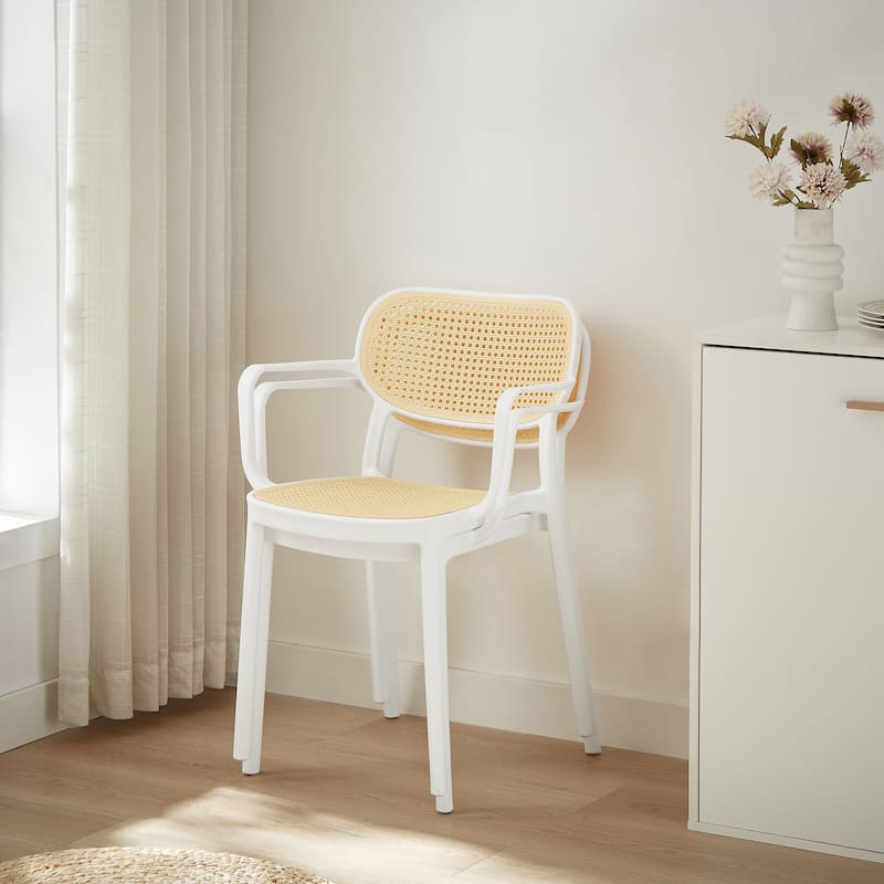 Art Leon Set of 2 Modern Stackable Indoor or Outdoor Dining Chair