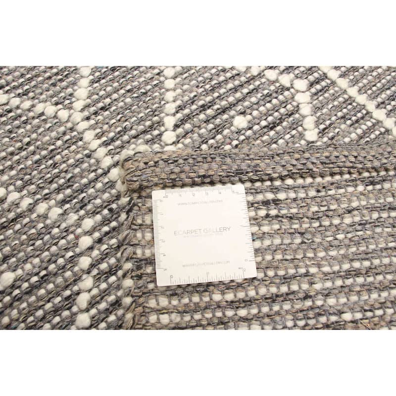 ECARPETGALLERY Braid weave Sienna Grey Wool Rug - 6'0 x 9'4