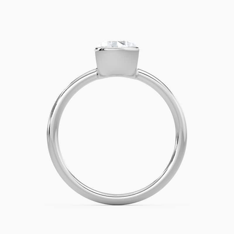 Auriya 14K Gold Lab Grown Diamond Pear Shape Half Bezel Solitaire Engagement Ring 1.00 - 5.00ct. tw. (F-G, VS)