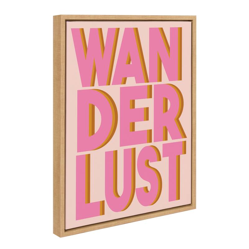 Kate and Laurel Sylvie Wanderlust Framed Canvas by Apricot and Birch - 18x24 - Natural
