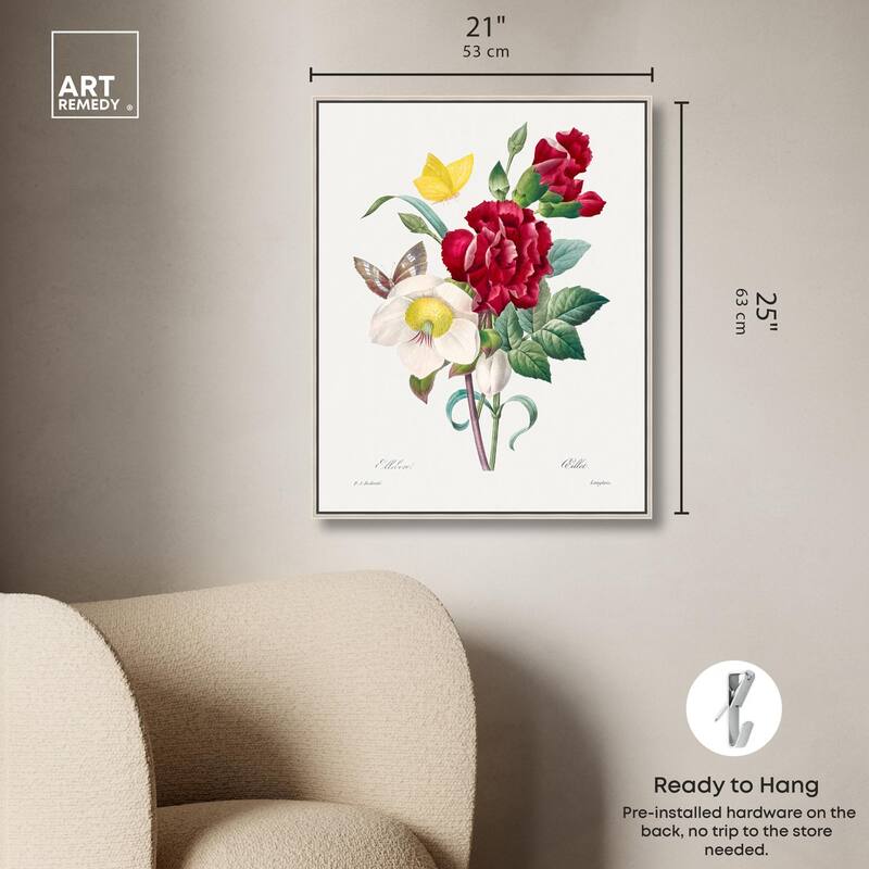 Winter Rose and Carnation Canvas by Art Remedy