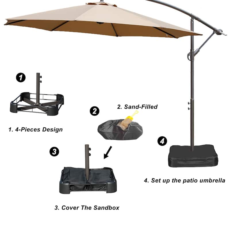 Aoodor 10 ft. Patio Offset Hanging Cantilever Patio Umbrella