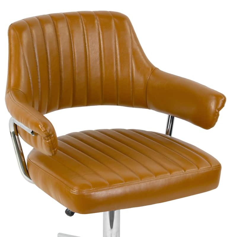 Avery Cappuccino Faux Leather Adjustable Height Swivel Office Chair