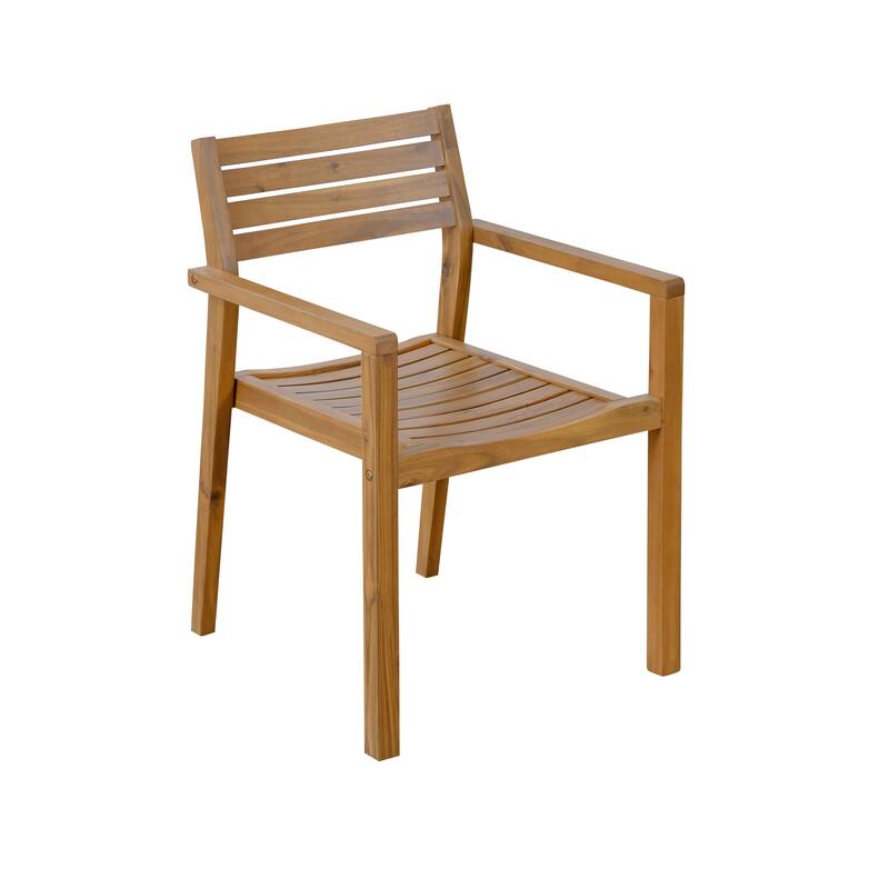 5-Piece Outdoor Dining Set with Acacia Wood Chairs and Round Table for Patios and Gardens