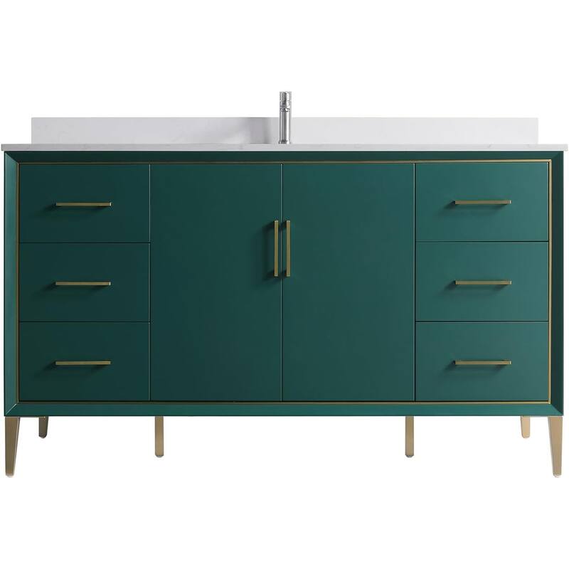 VSD Freestanding Shaker Bathroom Vanity with Cultured Marble Sink