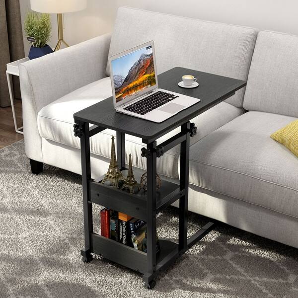 Snack Side Table, Mobile End Table Height Adjustable Bedside Table - On Sale - Overstock - 31297219 - Rustic Brown