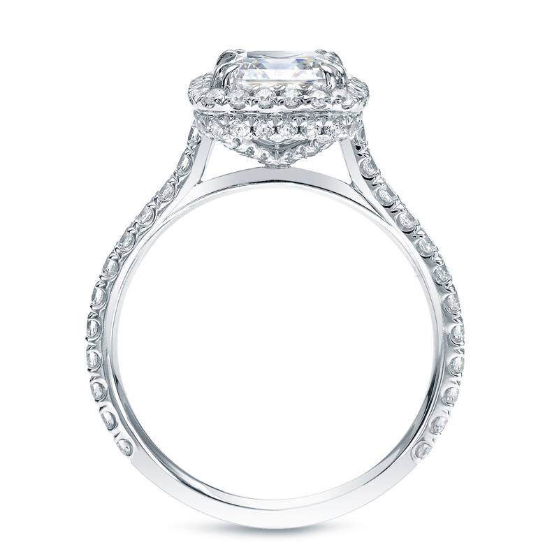 Auriya 14k Gold 2 ctw Cushion-cut Halo Diamond Wedding Ring Set