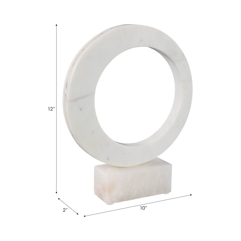 Stone Sculpture Circular Ring Geometric Base for Contemporary Display