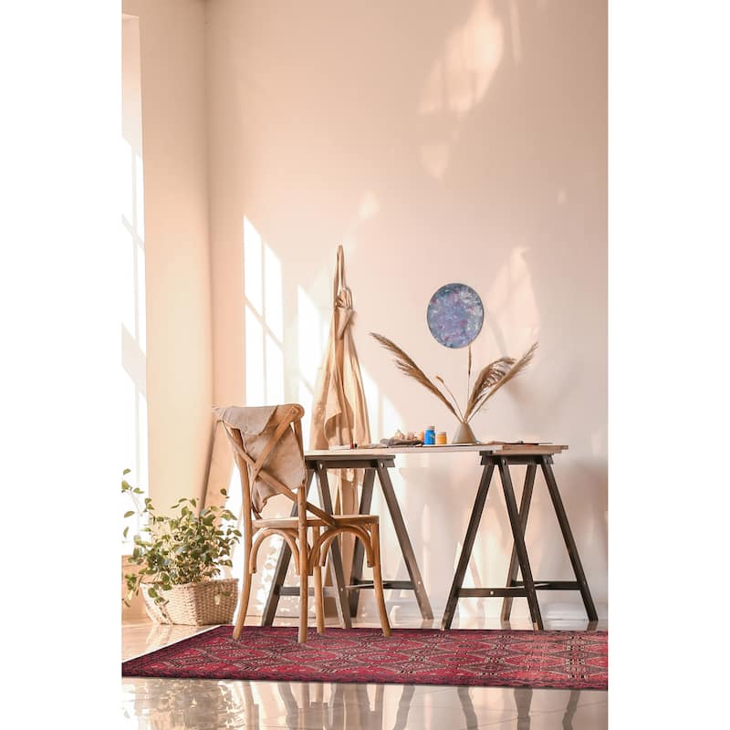 ECARPETGALLERY Hand-knotted Teimani Red Wool Rug - 2'11 x 5'7