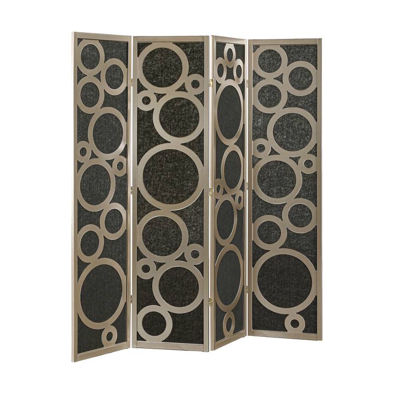 Roundhill Furniture Tavari 4-Panel Room Divider, Decorative Folding Freestanding Privacy Screen