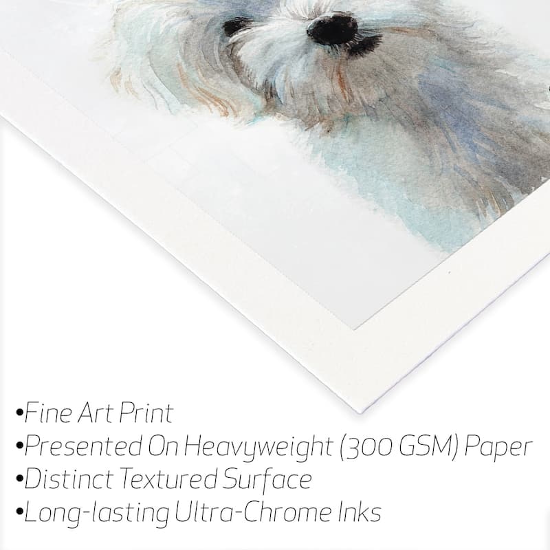 Maltese Puppy Fine Art Paper Print by Watercolor Luv - Multi - 32x24