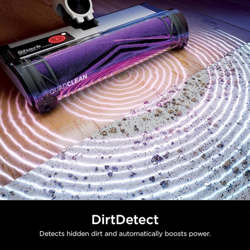 Shark R-IW3511 DirtDetect Pro Cordless Stick Vacuum, White/Brass - Certified Refurbished
