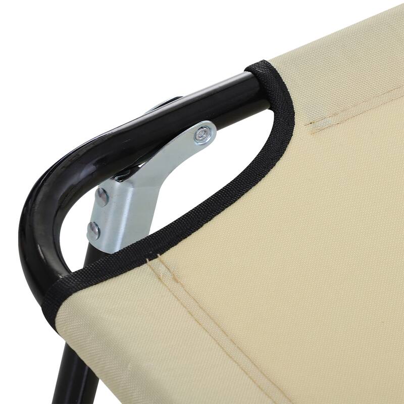 Foldable Outdoor Lounge Chair Camping Tanning Chair with 5-Position Adjustable Backrest for Beach Pool Patio