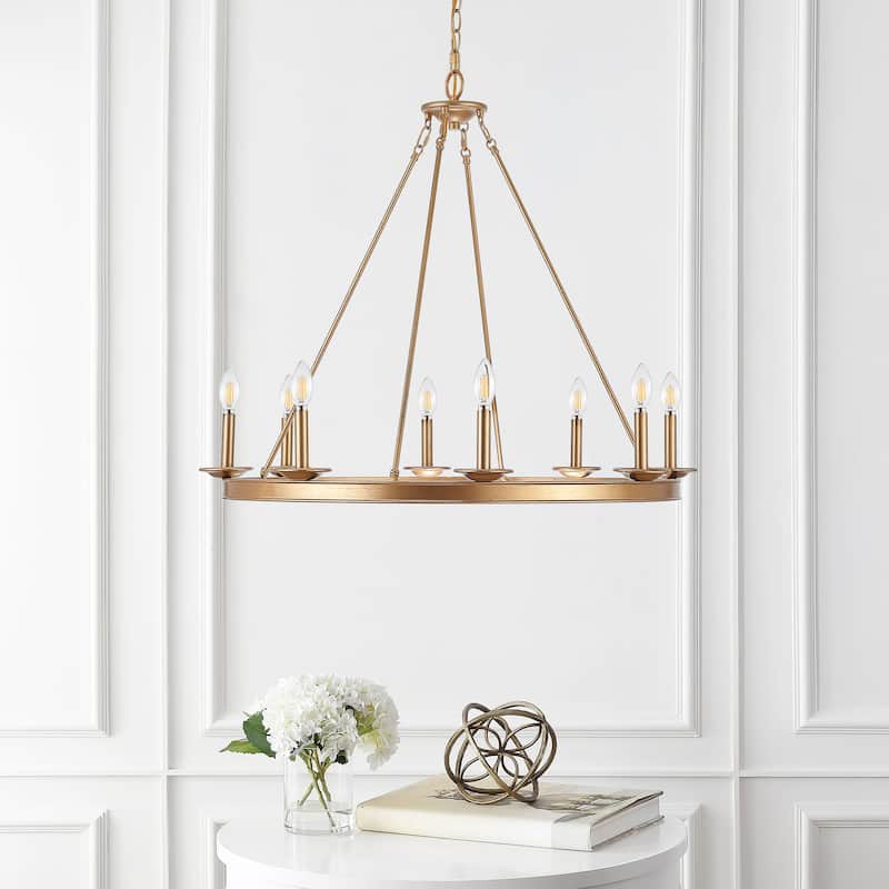 SAFAVIEH Sylvania Round 8-Light Chandelier - 34" x 34" x 33.5-105.5"