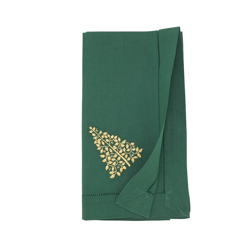 Embr'D Christmas Tree Hemstitch Napkin (Set of 6) - 20"x20"