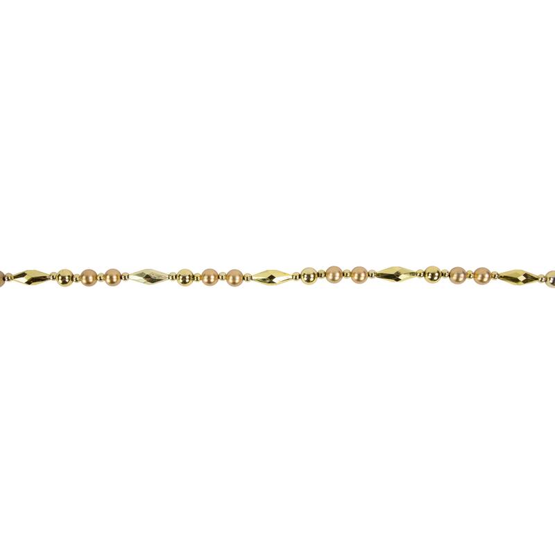 9' Shiny and Matte Beaded Christmas Garland - Unlit