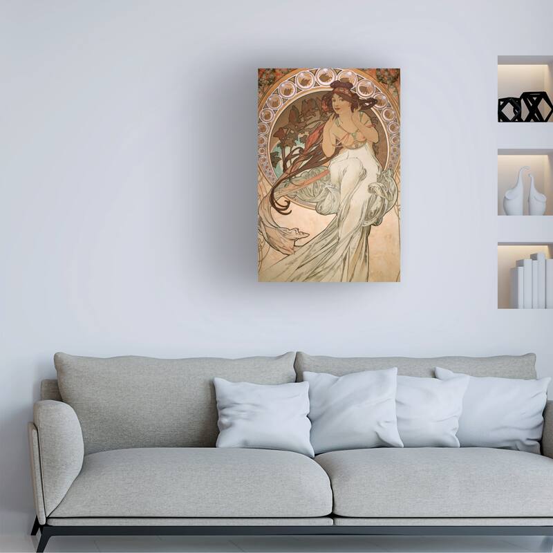 Alphonse Mucha 'Music from The Four Arts Detail 1898' Canvas Art