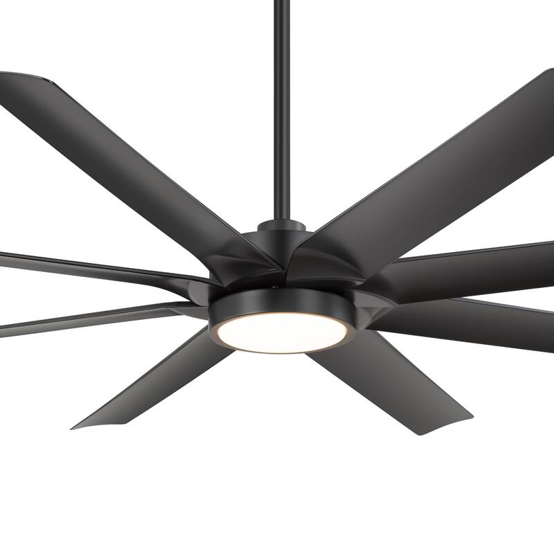 Large 72" 8-Blade Integrated LED Ceiling Fan with Light and Remote