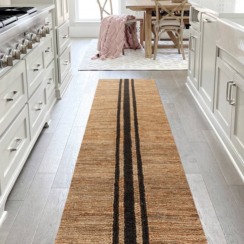 JONATHAN Y Zolak Rustic Beach House Wide Ticking Stripe Jute Rug