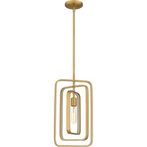 Dupree 1-Light Brushed Weathered Brass Mini Pendant - Brushed Weathered Brass