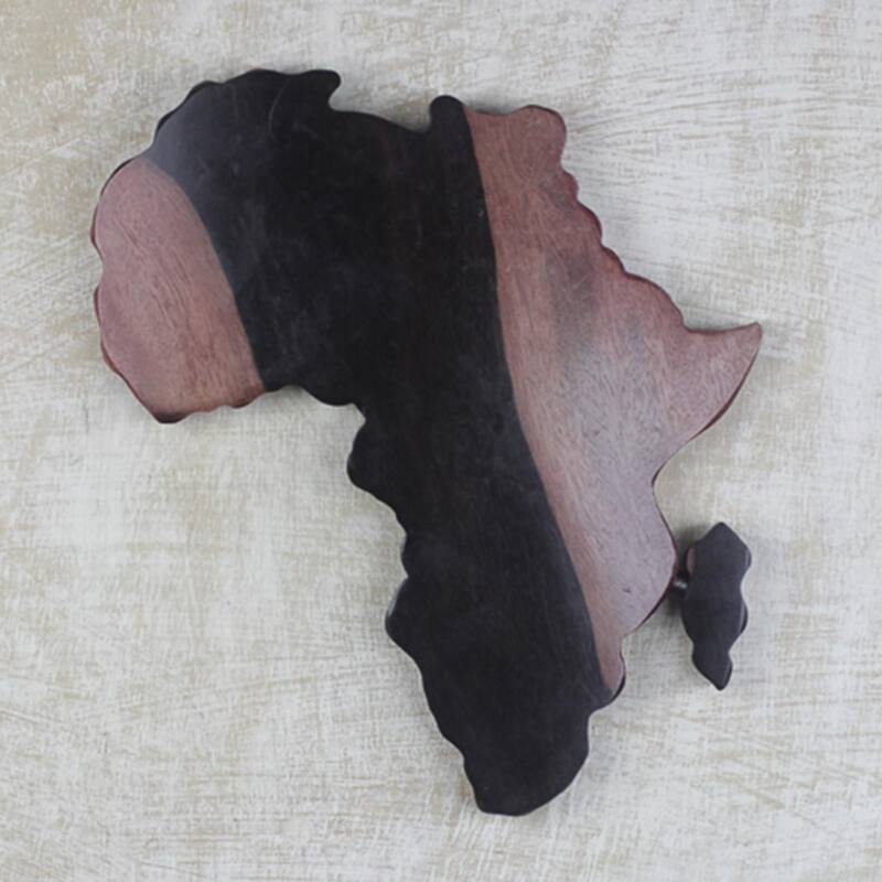 Novica Handmade Map Of Africa Ebony Wood Wall Art