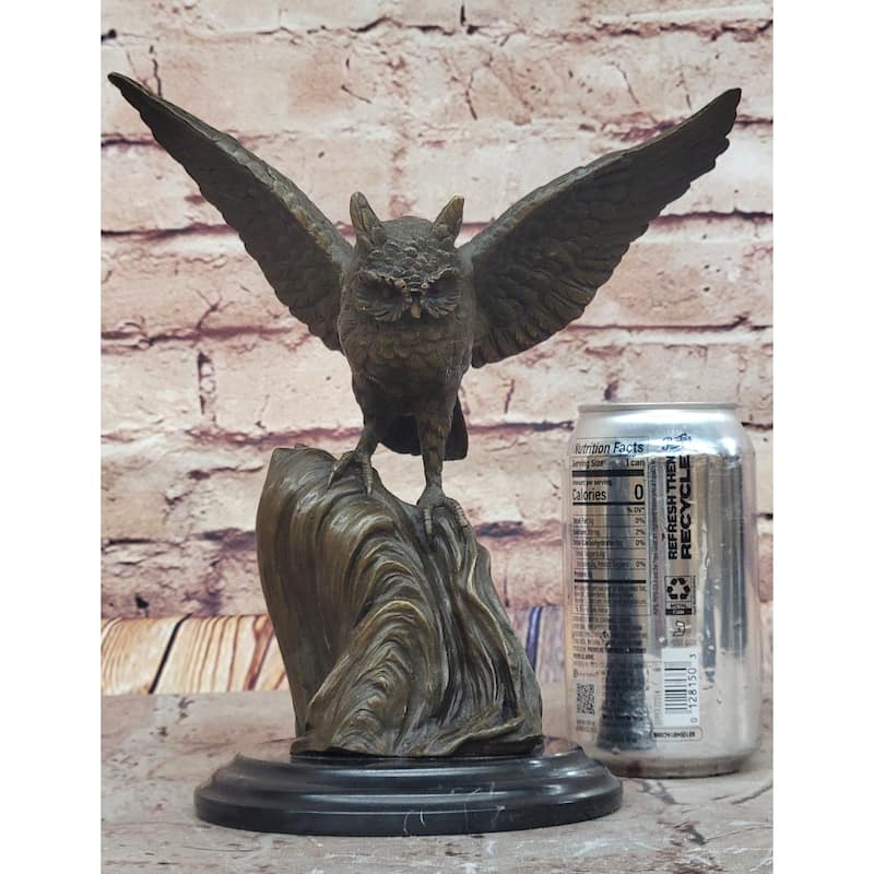 Soaring Bronze Owl By Mario Nick – Majestic Wildlife Sculpture For Discerning Collectors