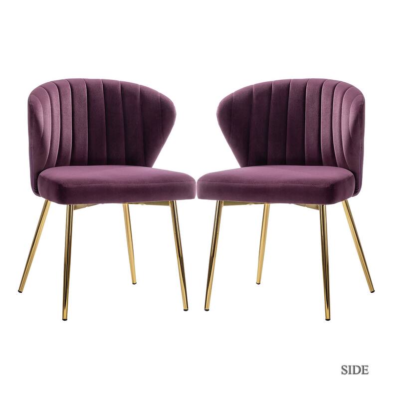 Barbara Contemporary Upholstered Side Chair with Small Base Set of 2 by HULALA HOME