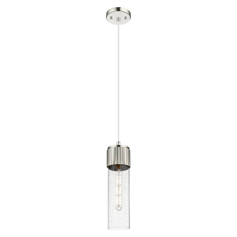 Innovations Lighting Downtown Urban - Bolivar - 1 Light 5 inch" Cord Hung Pendant with 12" Shade - Polished Nickel/Seedy Shade