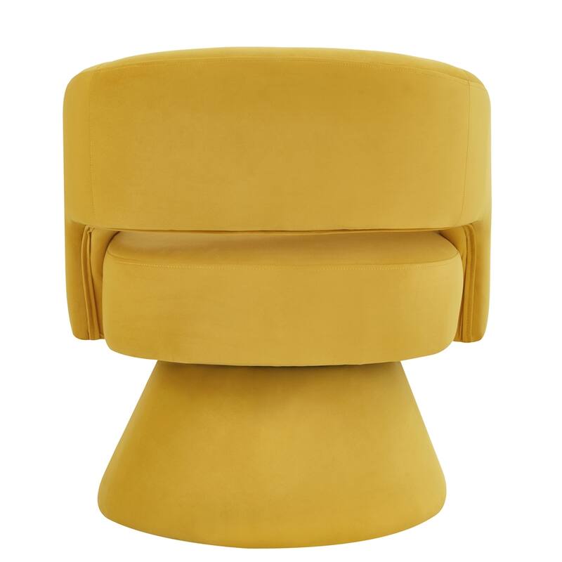 Modern Upholstered Velvet Swivel Barrel Chair with Armrest