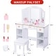 preview thumbnail 3 of 3, Kids Play Vanity Table Set with Mirror and Stool, Toddler Makeup Desk
