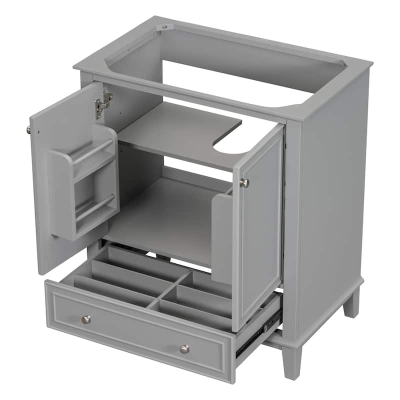 Roomfitters 30" Bathroom Vanity without Sink, Base Only, Cabinet with Doors and Drawer, Solid Frame and MDF Board
