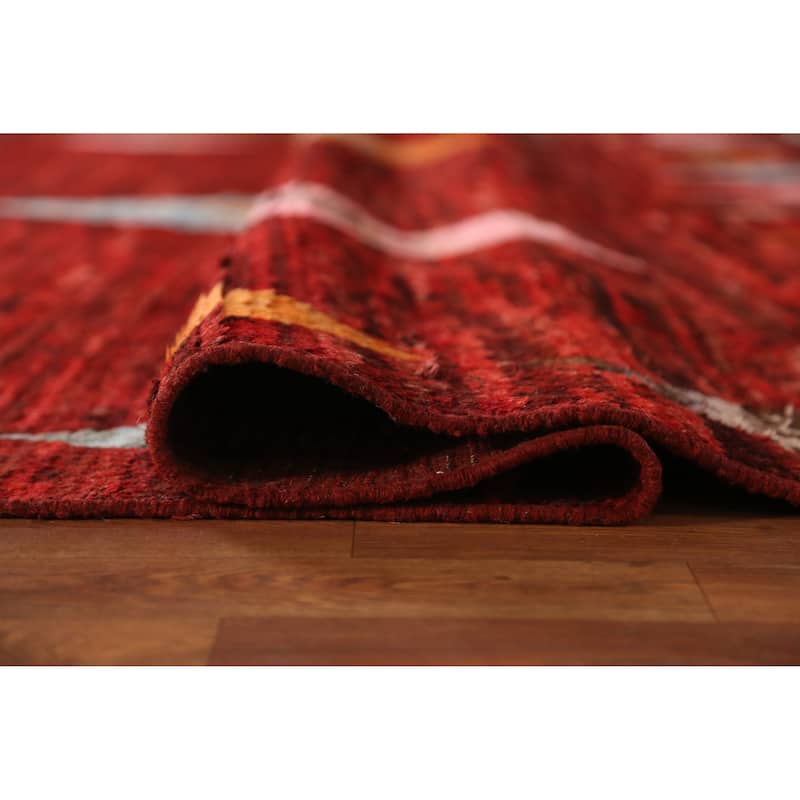 Red Moroccan Oriental Area Rug Handmade Tribal Wool Carpet - 8'4" x 9'10"