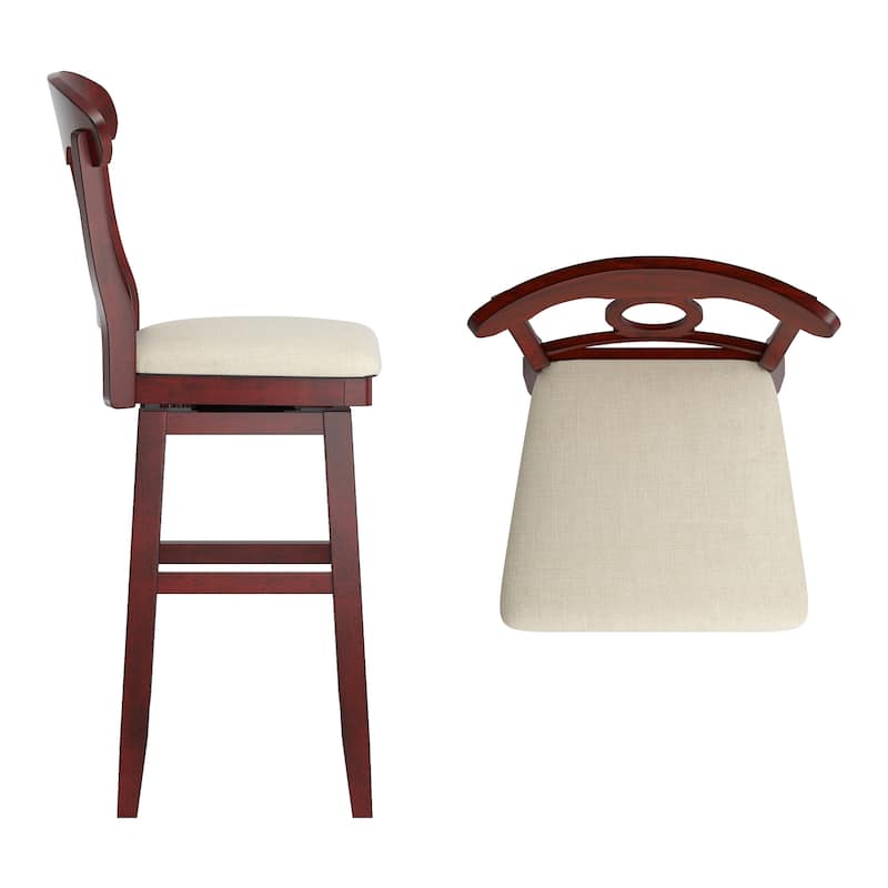 Ronda Napoleon Back Wood Swivel Chair