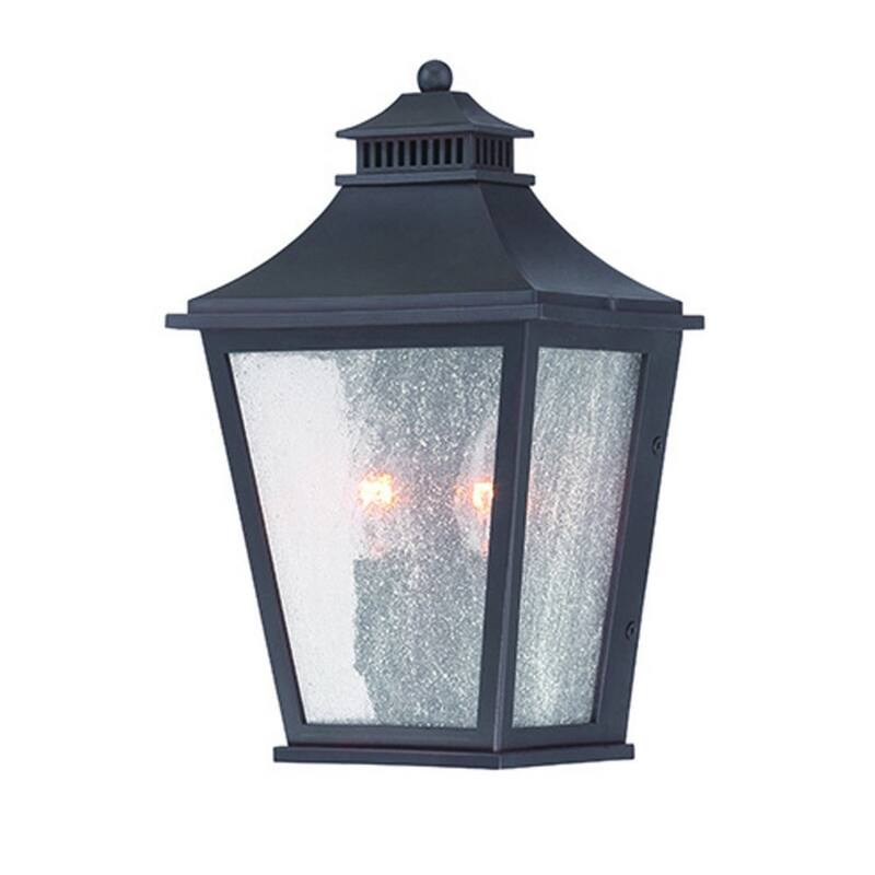 Glass LED Wall Two Light Flush Wall Mount with Steel Accents - 5.5” x 7.5” x 12” (D x W x H)