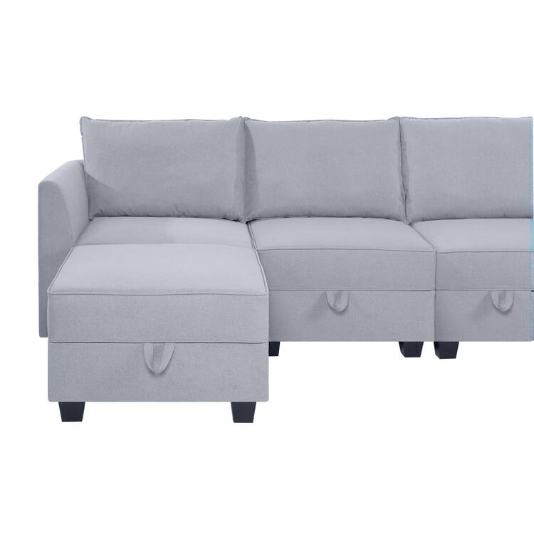 Modern DIY Collection - Convertible Modular Sectional Sofa - Linen Sofa Couch for Living Room Apartment Office