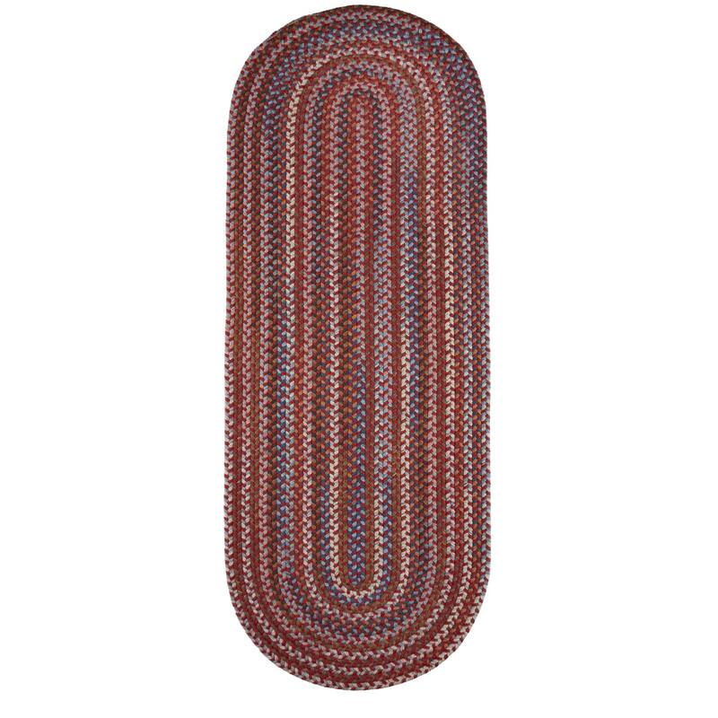 Rhody Rug Augusta Space-dye Wool Braided Rug - Red Velvet - 2' x 6' Runner