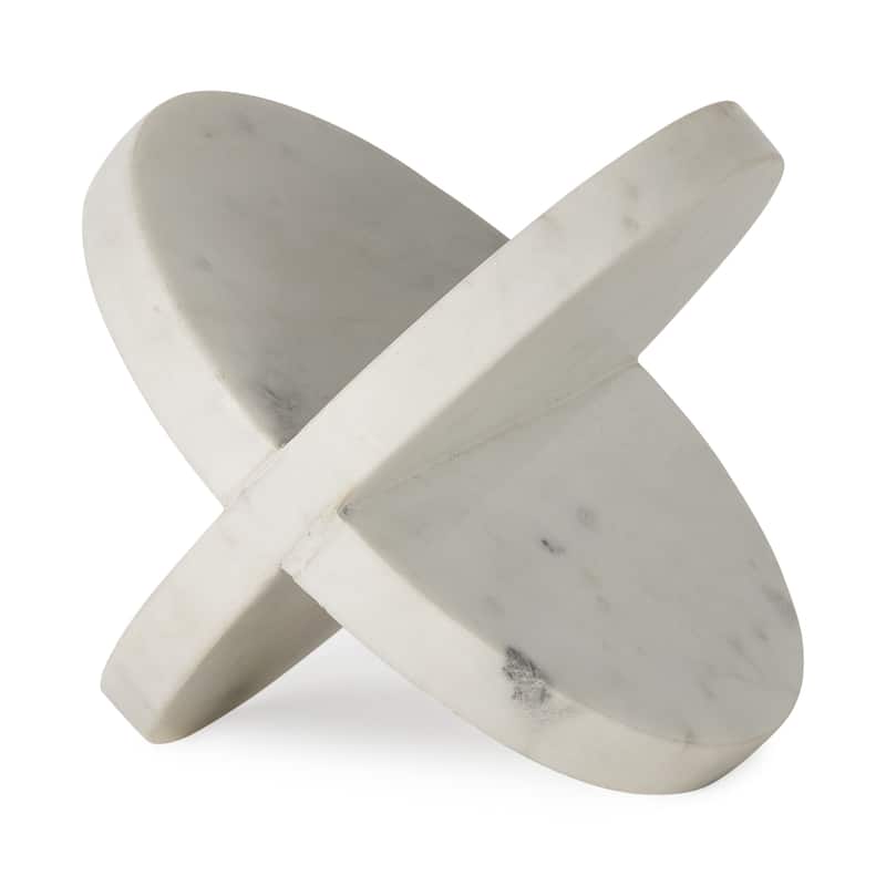 Sophia 5.5 L x 5.5 W x 8.5 H White Marble Decor Stand - 9.0L x 9.0W x 9.0H - White