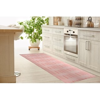 BAUHAUS STRIPE PINK Kitchen Mat by Kavka Designs - Bed Bath & Beyond ...