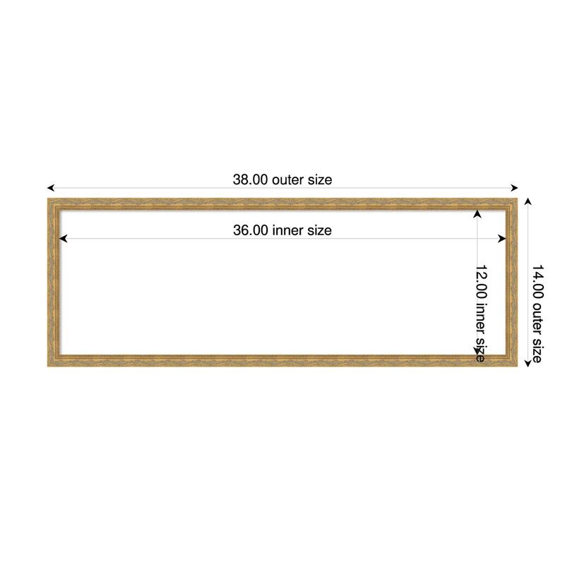 Mila Framed Dry Erase Magnetic Board - 38 x 14 in - Mila Dark Gold