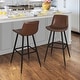 preview thumbnail 72 of 103, LUE BONA Modern Industrial Counter Stools Faux Leather Upholstered Counter Height Bar tools with Back Set of 2 - Dark Brown-30 in. - Counter Height