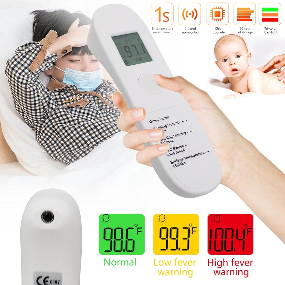 No Touch Forehead Thermometer LCD Digital Infrared Thermometer