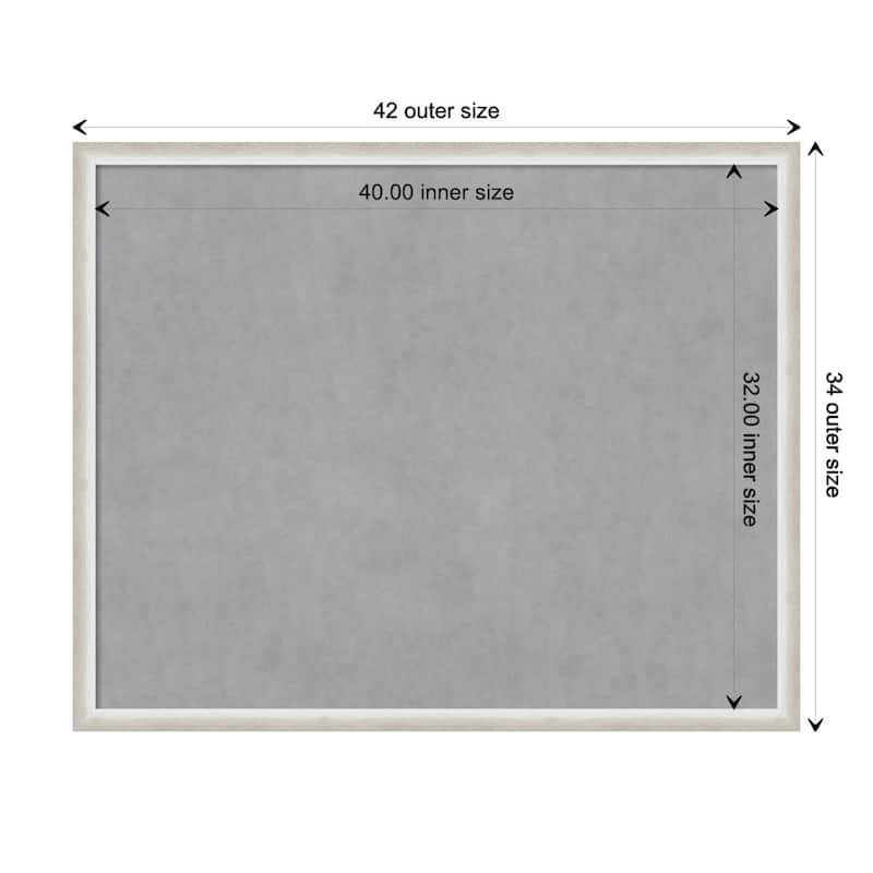 Amanti Art Two Tone Silver Framed Magnetic Board - Board Size 40x32