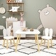 preview thumbnail 8 of 14, Kids Table and 2 Chairs Set,3 Pieces Rabbit Themed Toddler Table and Chair Set,Children Activity Play Table Set Solid Wood Legs