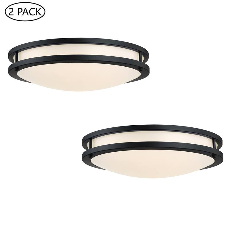 33-in Oval Brushed Nickle or Matte Black Finsh Led Flush Mount Light