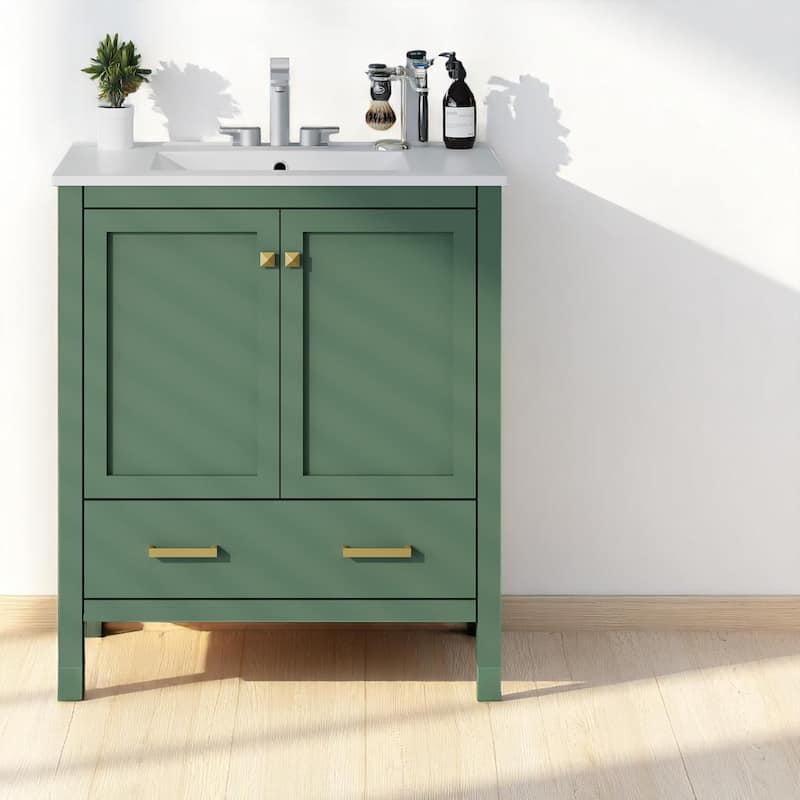 30 Inch Freestanding Bathroom Vanity with Sink Combo, Storage Cabinet with Soft Close Doors and Drawer, Modern Design