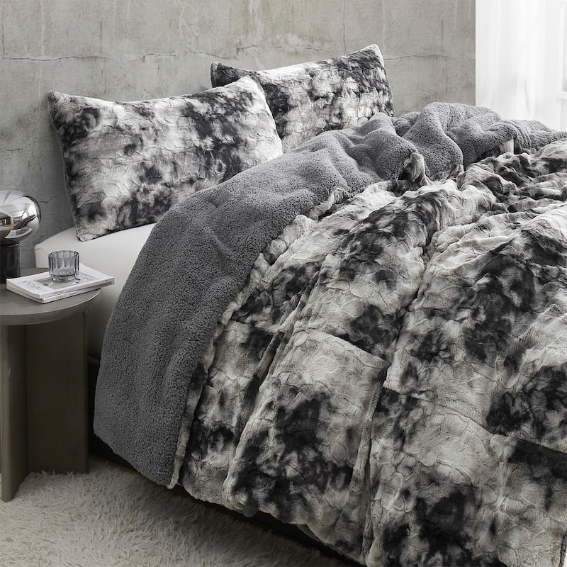 Midnight Snowfall - Coma Inducer® Oversized Comforter Set - Black and White