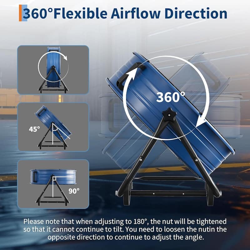 3 Speed Industrial Heavy Duty Floor Fan, for Industrial Commercial Space Garage