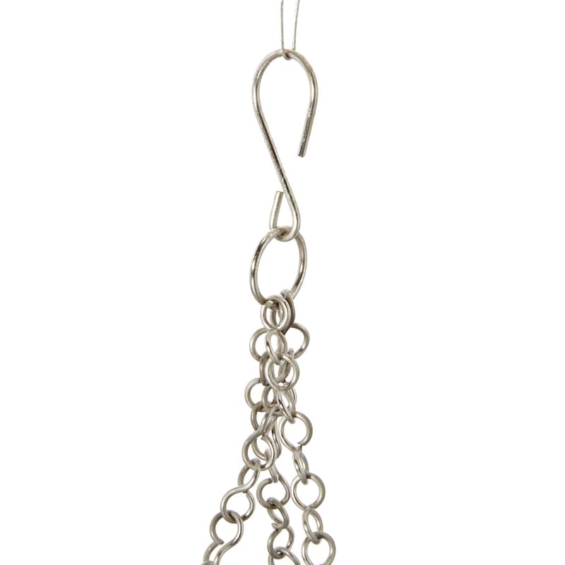 Metal Hanging Dome Indoor Outdoor Wall Planter with Chain - Set of 2 Silver, Gold or Black - Roche River Decor