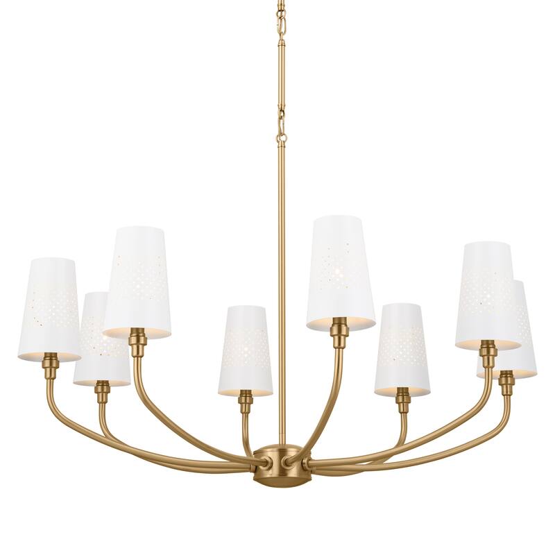 Kichler Lighting Adeena 36.5-in 8-Light Brushed Natural Brass Chandelier - 36.5