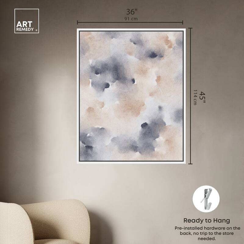 Art Remedy Fluff And Cotton Framed Watercolor Boho Abstracts